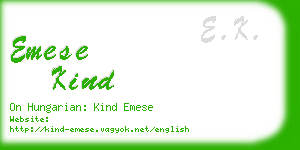 emese kind business card